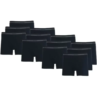 Mens' Cotton Flex Stretch Boxer Briefs-12 Pack