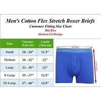 Mens' Cotton Flex Stretch Boxer Briefs-12 Pack