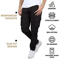 Men's Flex-Stretch Cotton Cargo Pants, 31-Inch Inseam