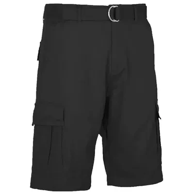 Blu Rock Men's Modern Fit  Cotton Flex Stretch Cargo Shorts With Belt