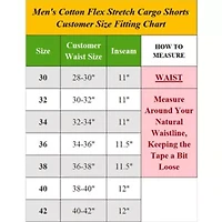 Blu Rock Men's Modern Fit  Cotton Flex Stretch Cargo Shorts With Belt