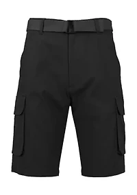 Men's Cotton Flex Stretch Cargo Shorts with Belt