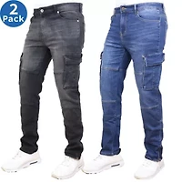Blue Ice Men's Stretch Cargo Pocket Jeans- Pack