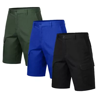 Blu Rock Men's Cotton Flex-Stretch Cargo Shorts-3 Pack