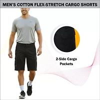 Blu Rock Men's Cotton Flex-Stretch Cargo Shorts-3 Pack