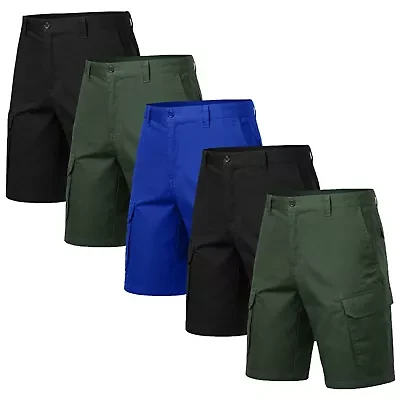 Blu Rock Men's Cotton Flex-Stretch Cargo Shorts-5 Pack