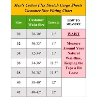 Blu Rock Men's Cotton Flex-Stretch Cargo Shorts