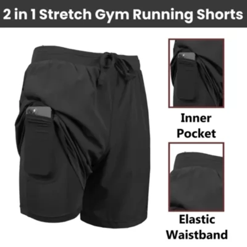 Jump Start Men’s 6-Pocket All Motion Stretch Utility Shorts