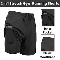 Jump Start Men’s 6-Pocket All Motion Stretch Utility Shorts