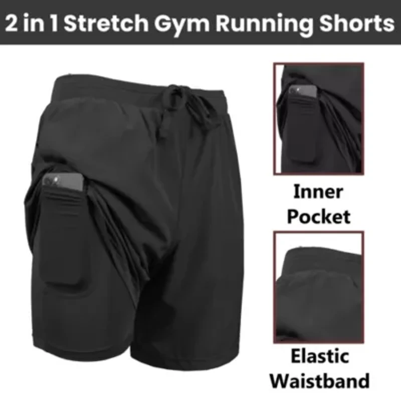 Jump Start Men’s 6-Pocket All Motion Stretch Utility Shorts