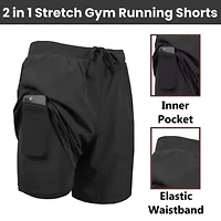 Jump Start Men’s 6-Pocket All Motion Stretch Utility Shorts