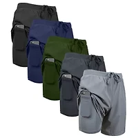 Jump Start Men’s 6-Pocket All Motion Stretch Utility Shorts