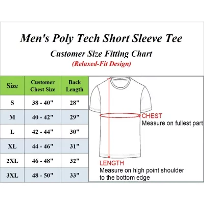Jump Start Men's Poly Tech Short Sleeve Crew Neck Tee-3 Pack