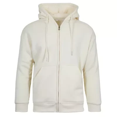 Men's Faux Shearling Lined Full Zip-Up Hoodie Sweatshirt