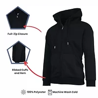 Men's Faux Shearling Lined Full Zip-Up Hoodie Sweatshirt