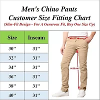 JumpStart Men’s Slim Fit  Heavyweight Fleece-Lined Stretch Chino Uniform Work Pants