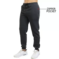 Men's Fleece Jogger Sweatpants With Zipper Side Pockets- 3 Pack
