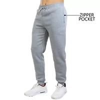 Men's Fleece Jogger Sweatpants With Zipper Side Pockets- 3 Pack