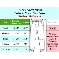 Men's Fleece Jogger Sweatpants With Zipper Side Pockets- 3 Pack