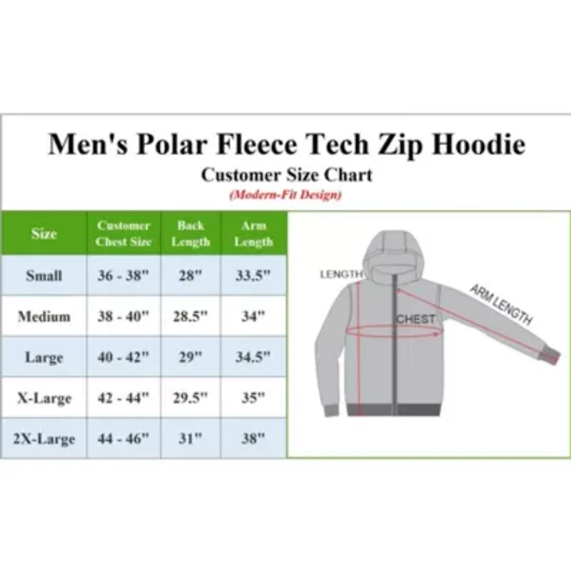 Men's Polar Fleece Tech Zip Hoodie