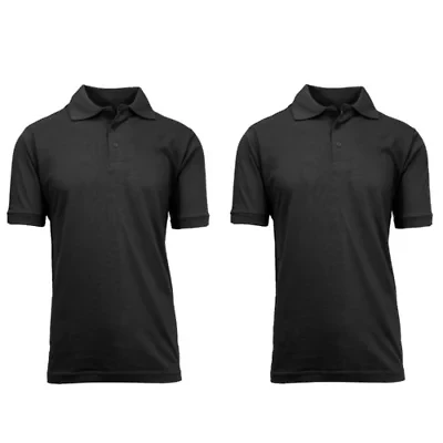 Tagless Short Sleeve Pique Polo Shirt-2 Pack