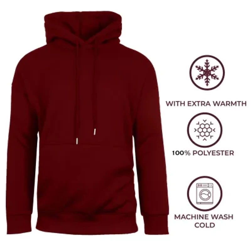 Men's Faux Shearling Lined Pullover Hoodie Sweatshirt