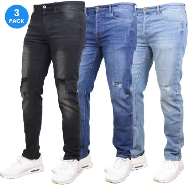 Blue Ice Men's Stretch Ripped Jeans-3 Pack