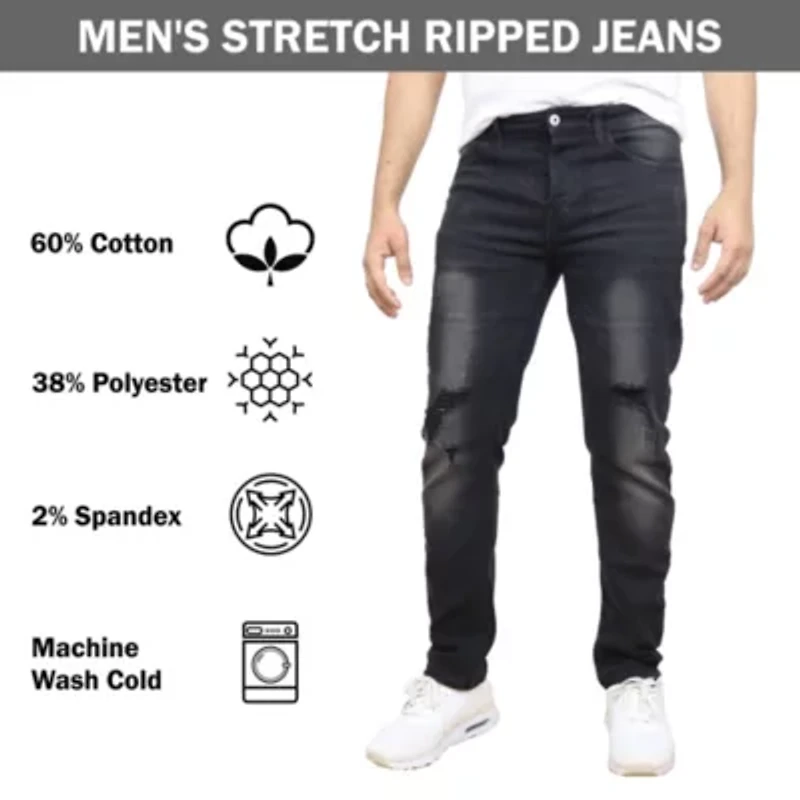 Blue Ice Men's Stretch Ripped Jeans-3 Pack
