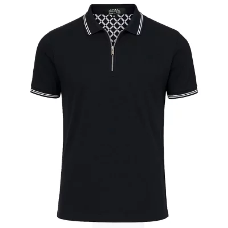 Galaxy By Harvic Men’s Modern Fit Polo Shirt with Zip Placket