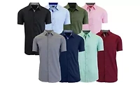 Galaxy By Harvic Men's Short Sleeve Slim Fit Button Down Dress Shirt-2 Pack