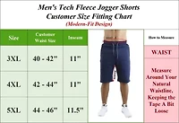 Blu Rock Men's Oversized  Tech Fleece Jogger Sweat Lounge Shorts With Long Zipper Side Pocket