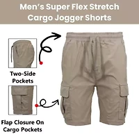 Galaxy By Harvic Men’s Slim Fit Super Flex Stretch Cargo Jogger Shorts
