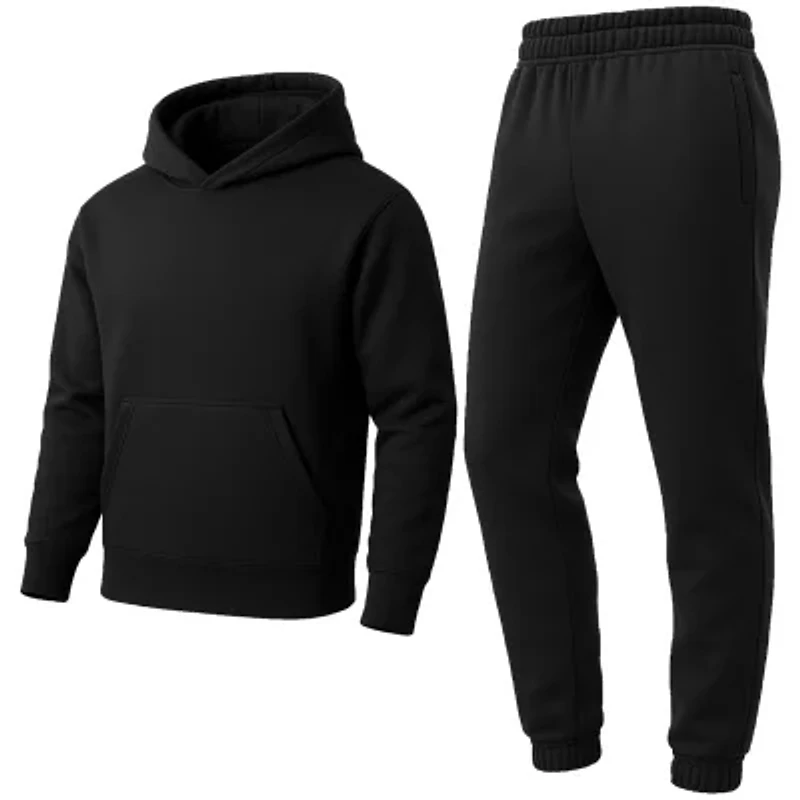Galaxy Essentials Men’s Relaxed Fit Heavyweight Fleece Pullover Hoodie & Sweatpants Jogging Set