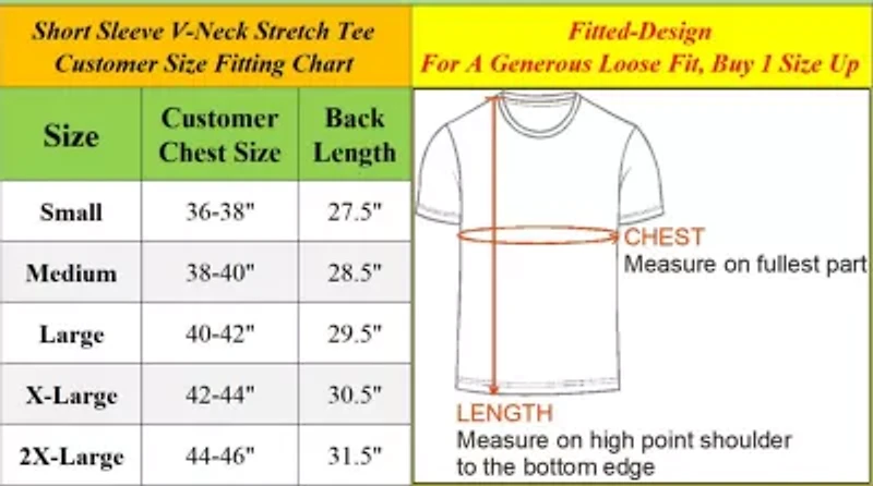 Blu Rock Men's Short Sleeve V-Neck Cotton Stretch Tees