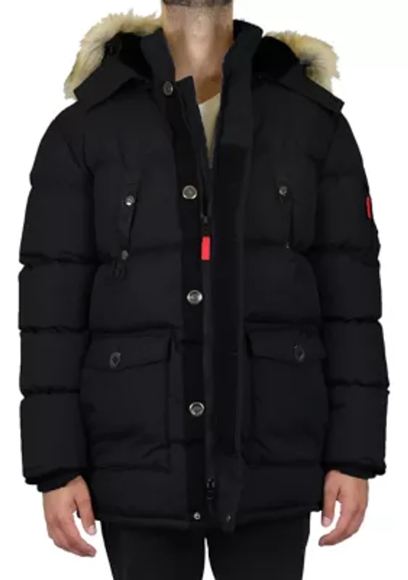 Men's Heavyweight Parka Jacket With Detachable Hood
