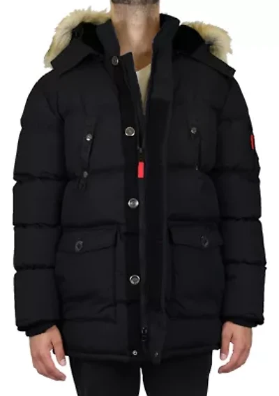 Men's Heavyweight Parka Jacket With Detachable Hood