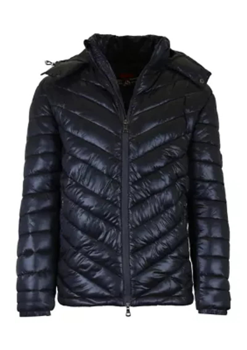 Men's Heavyweight Quilted Hooded Puffer Bubble Jacket
