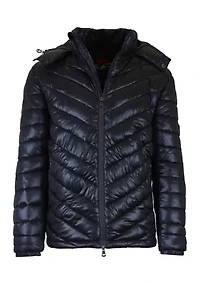 Men's Heavyweight Quilted Hooded Puffer Bubble Jacket