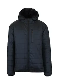 Mens Sherpa  Lined Hooded Puffer Jacket