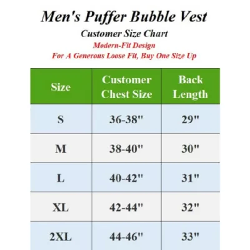Spire By Galaxy Men's Modern Fit Heavyweight Puffer Bubble Vest