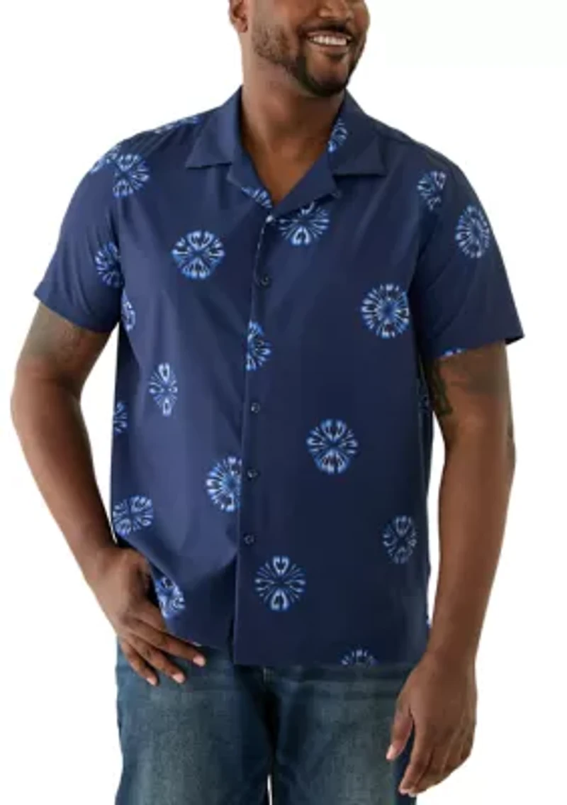 Big & Tall Printed Camp Shirt
