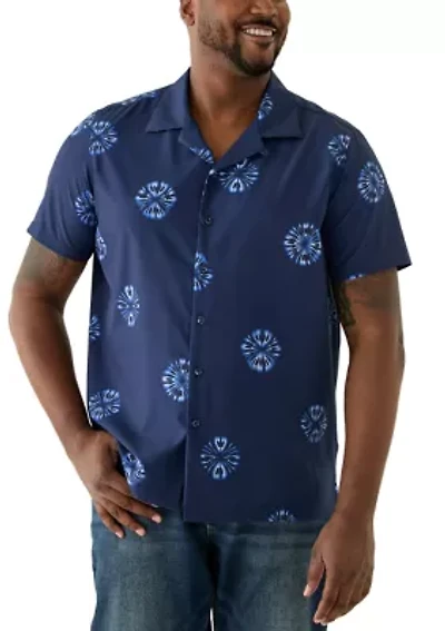 Big & Tall Printed Camp Shirt