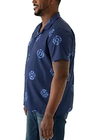 Big & Tall Printed Camp Shirt