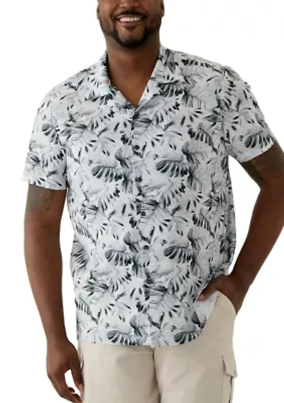Big & Tall Tropical Printed Woven Shirt