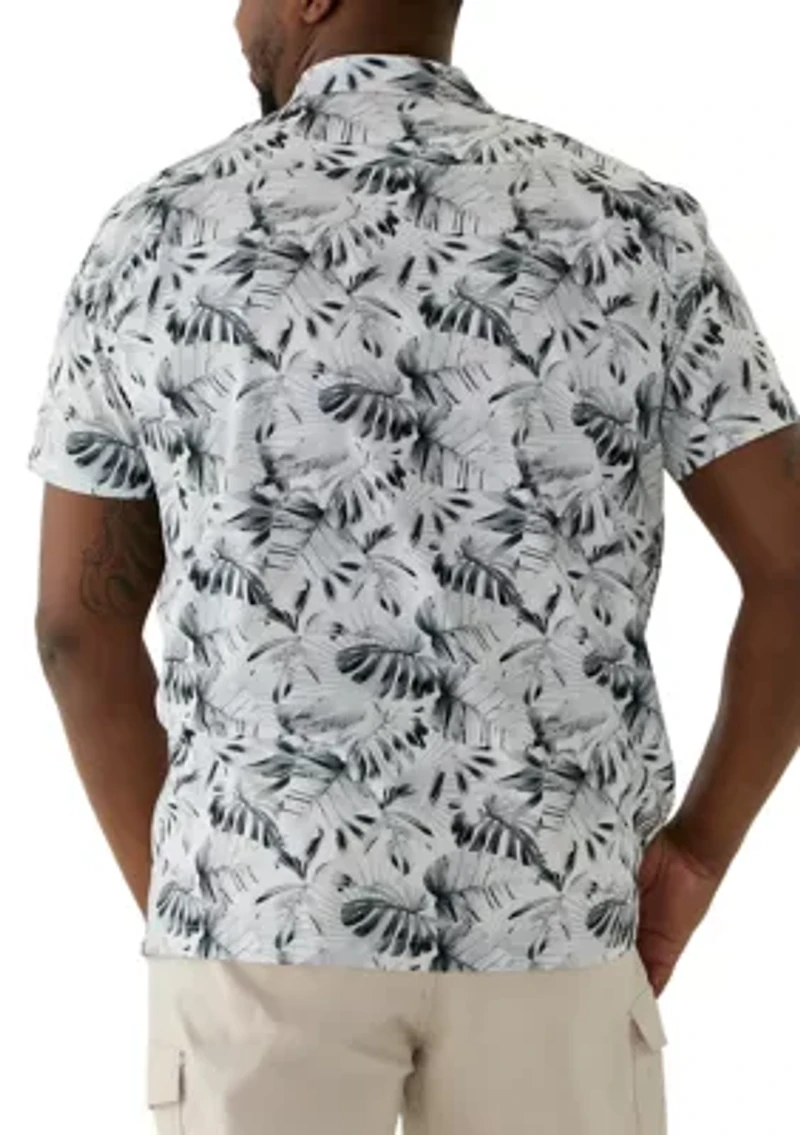 Big & Tall Tropical Printed Woven Shirt