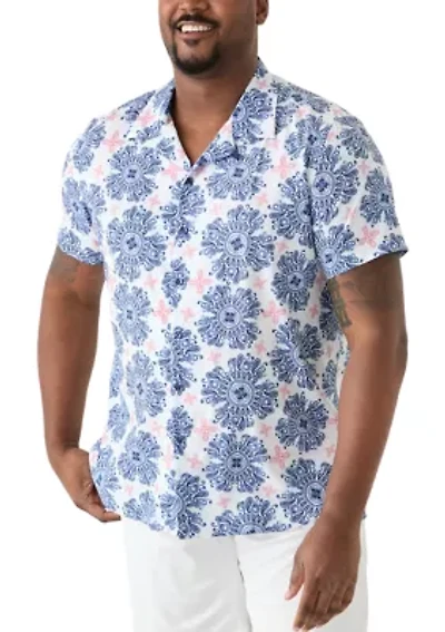 Big & Tall Floral Printed Camp Shirt