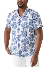 Big & Tall Floral Printed Camp Shirt