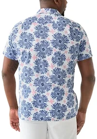 Big & Tall Floral Printed Camp Shirt