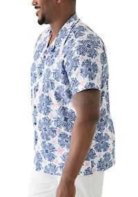 Big & Tall Floral Printed Camp Shirt