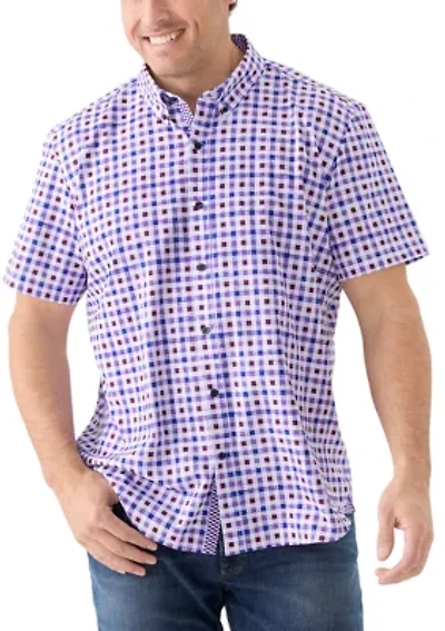 Big & Tall Short Sleeve Plaid Woven Shirt